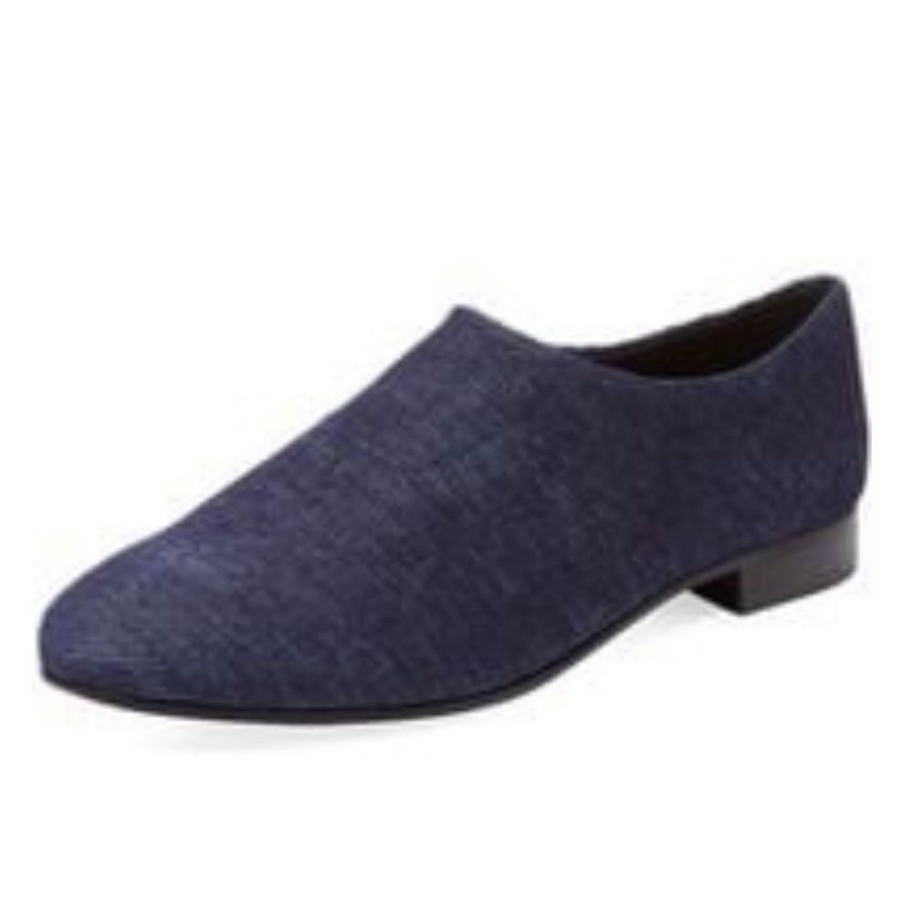 OPENING CEREMONY Women’s Charly Stretch Denim Slip-on Flat Loafer Shoes Blue 41